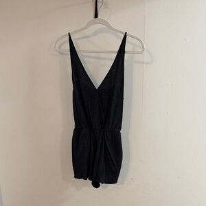 Dark Grey Sleeveless V-Neck Romper